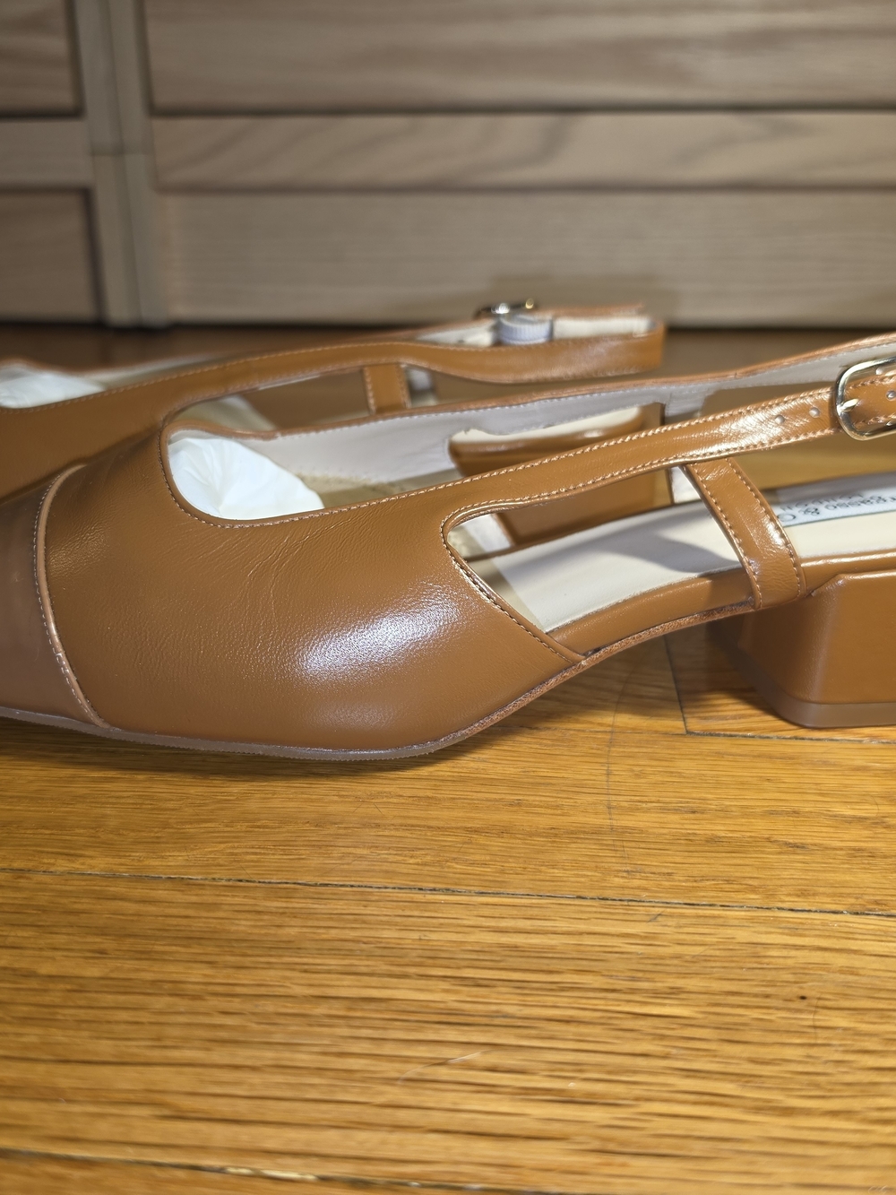 Sargasso & Grey Fern Tan Leather Slingbacks 39.5 - Picture 5 of 8